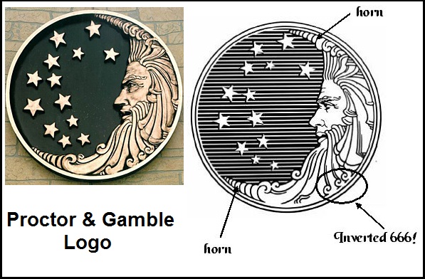 Kompanijos „Procter and Gamble“ simbolis buvo pavadintas satanistiniu. Šaltinis - http://helpfreetheearth.com.