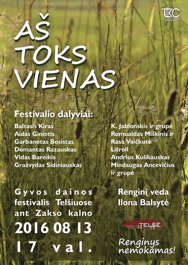 Kviečia gyvos dainos festivalis „Aš toks vienas“