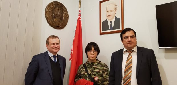 Naoki Watanabe in Belarusian Embassy in Tallinn, Estonia, December 2019. All photos taken from N. Watanabe's personal archive.