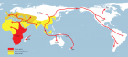 Human migration from Africa to Eurasia: individual languages as separate elements in the overall structure of linguistic formations – families and groups